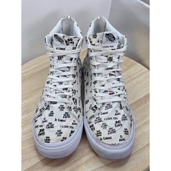 Vans SK8 Hi Top Slim Zip BARON VON FANCY Love White Black | US W 10 | M 8.5 - Picture 4 of 9